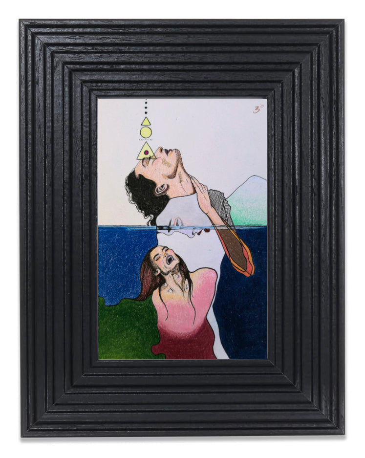 Framed image of Icebergess art by Erica Franz