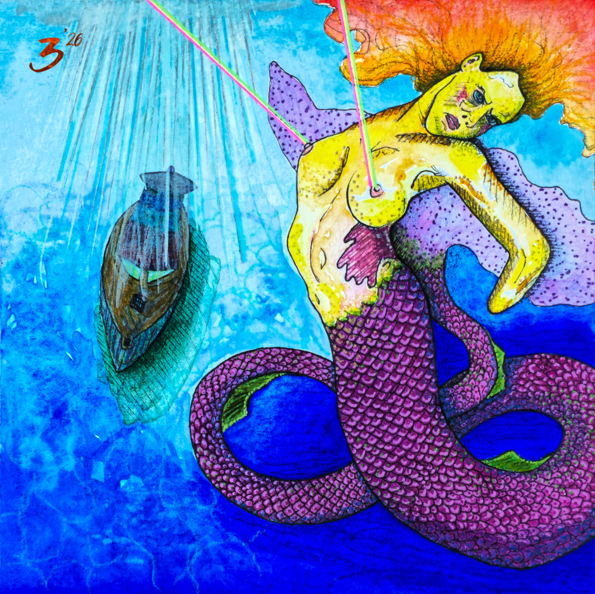 Mermaid Laser Tits (Print)