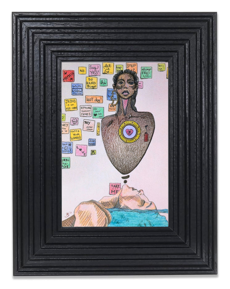 Framed image of Take Me art by Erica Franz